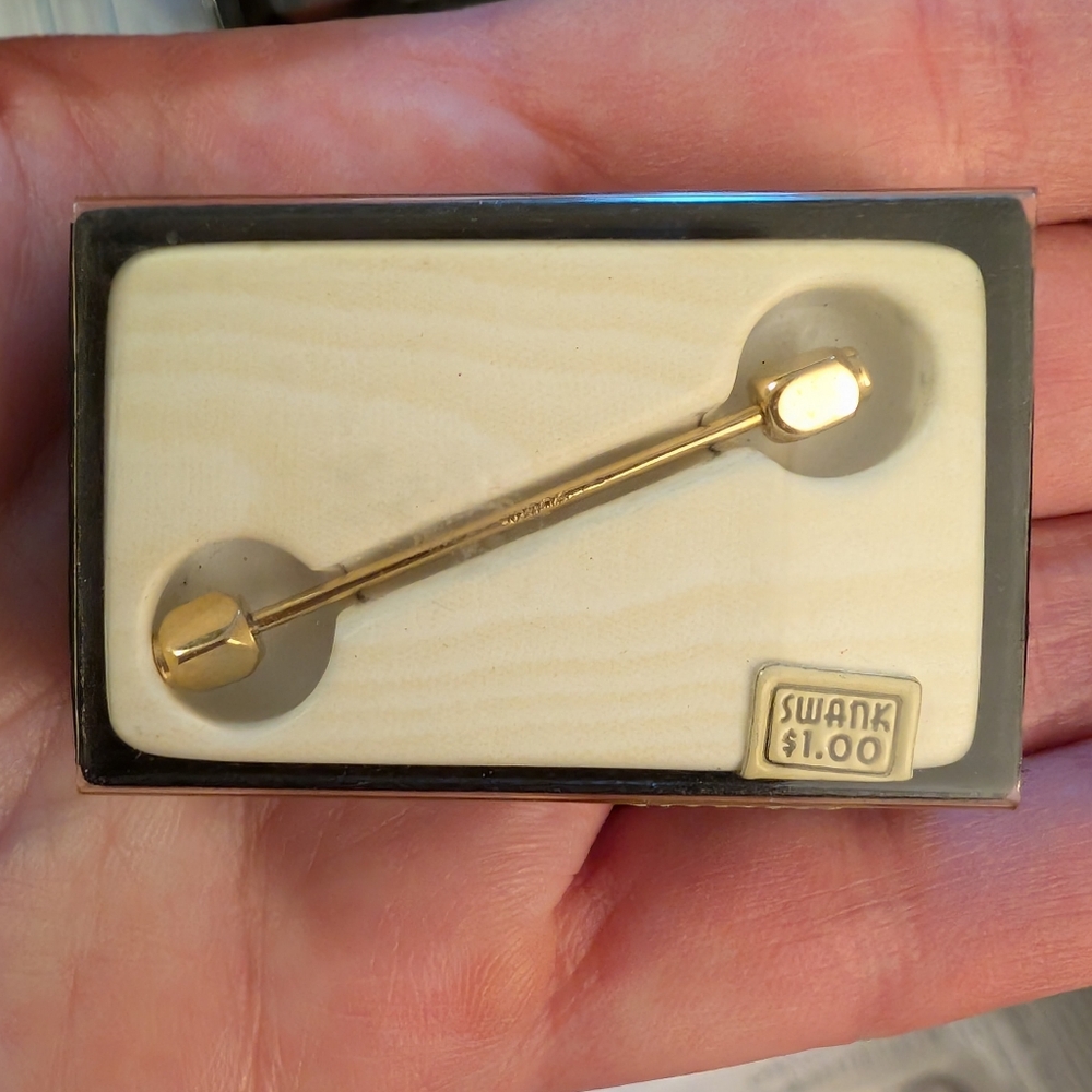 SWANK Gold Tie Bar NOS New Old Stock